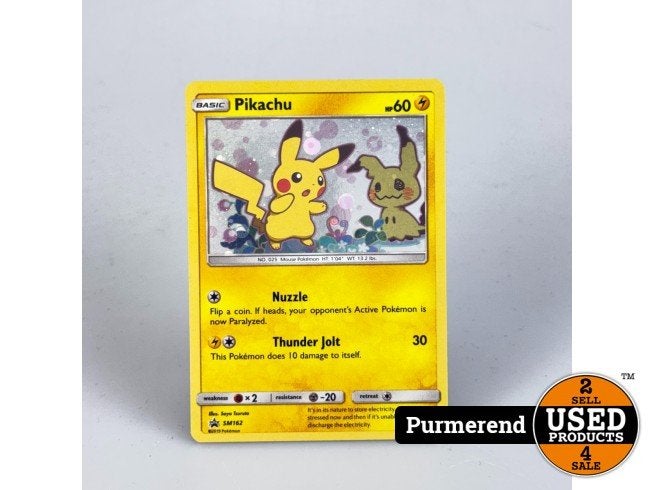 TCG Pikachu SM162 Excellent / Good in Toploader, Zo goed als nieuw