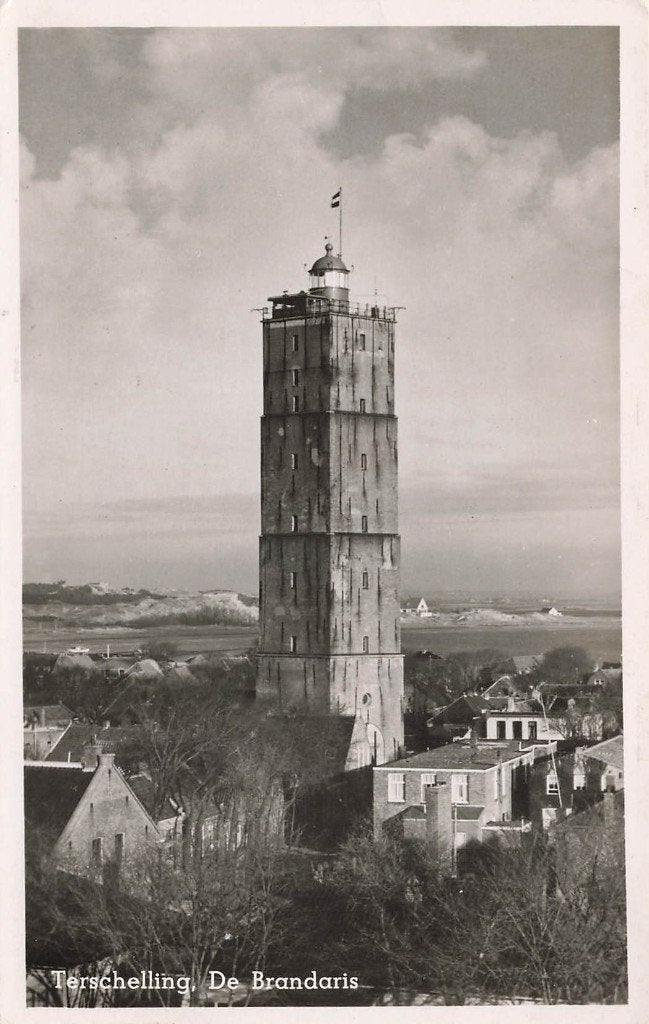 Terschelling, De Brandaris, Verzamelen, Ophalen of Verzenden, 1940 tot 1960, Gelopen, Waddeneilanden