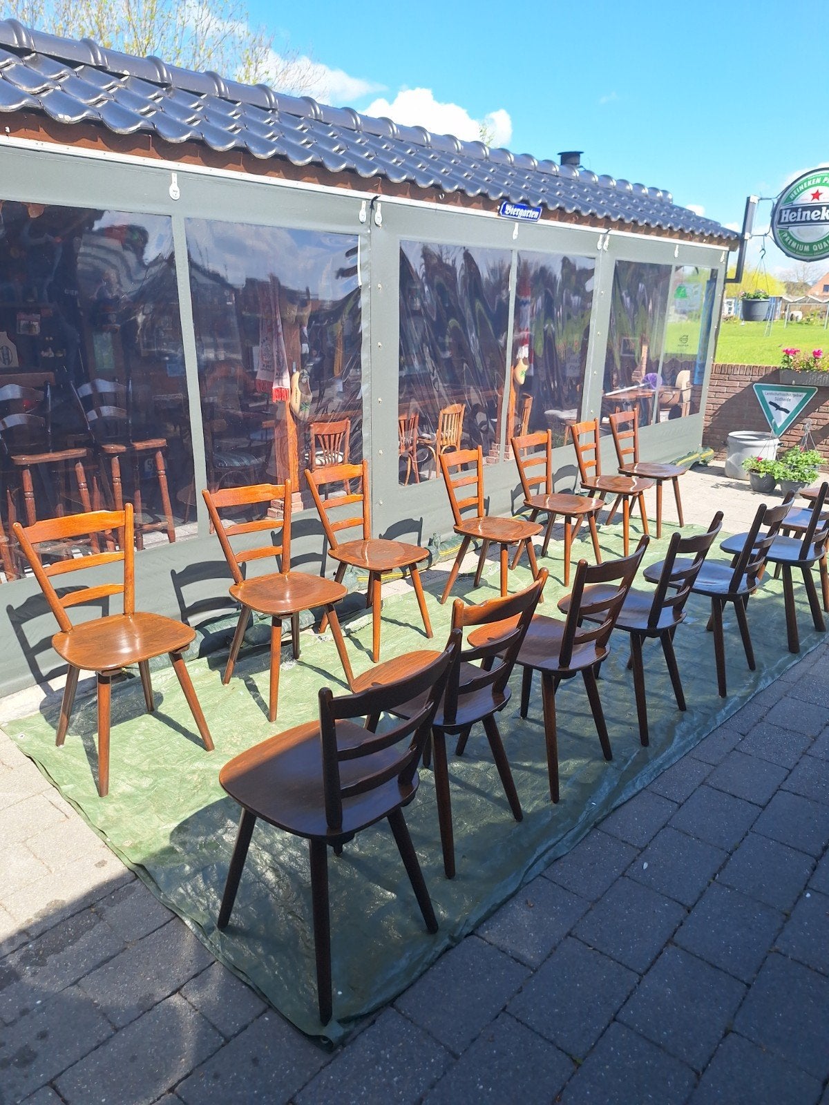 Caféstoel, Ophalen, Gebruikt, Bruin, Vijf, Zes of meer stoelen