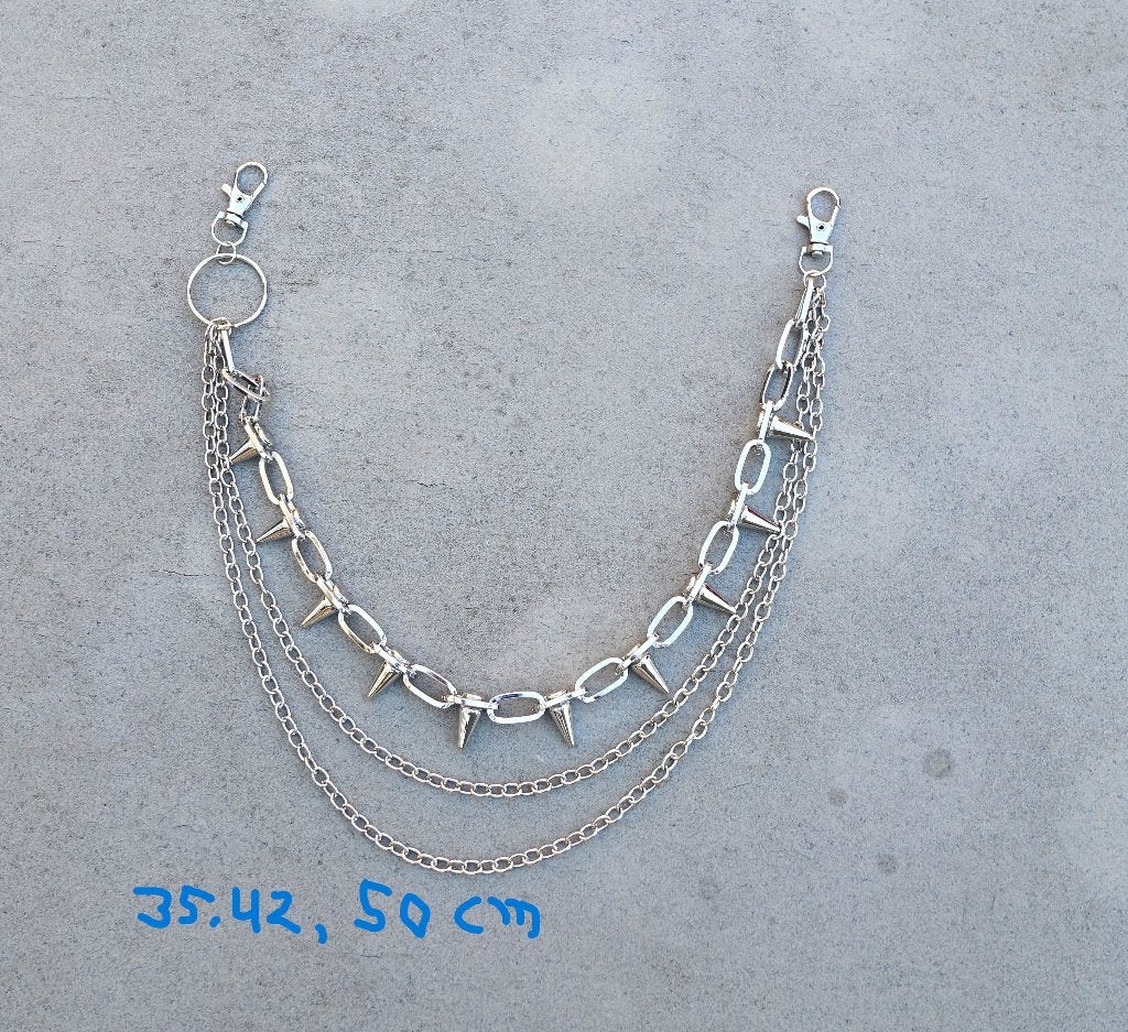 punk broekketting nr. 40 Gothic stijl in zilverkleur - nieuw, Ophalen of Verzenden, Nieuw, Zilver, Overige materialen