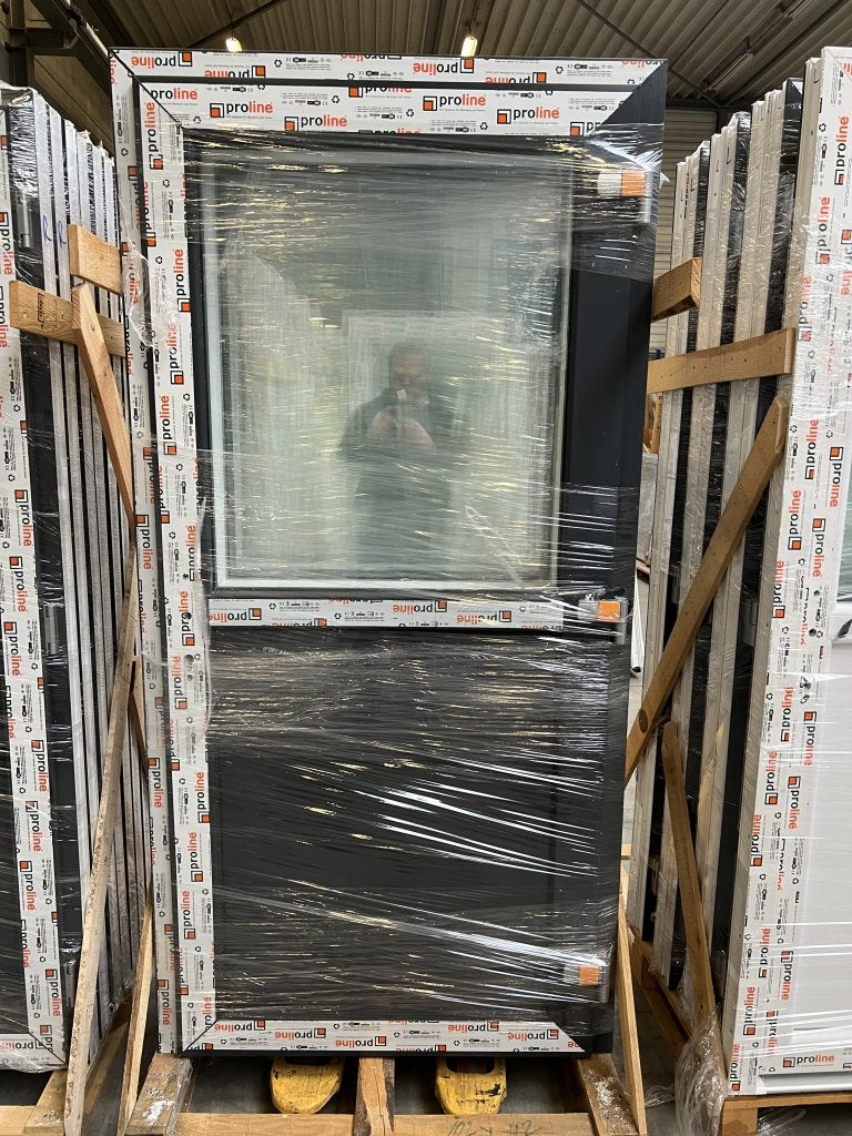 Kunststof buitendeur intrekprofiel antraciet 102x206