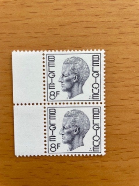 2x 1972 Koning Boudewijn 8 fr., Koninklijk huis, Ophalen of Verzenden, Postfris, Postfris