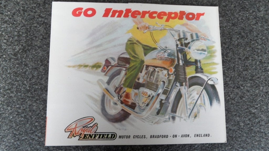 Royal Enfield oldtimermotor folder, Go Interceptor, Verzenden, Zo goed als nieuw, Motoren