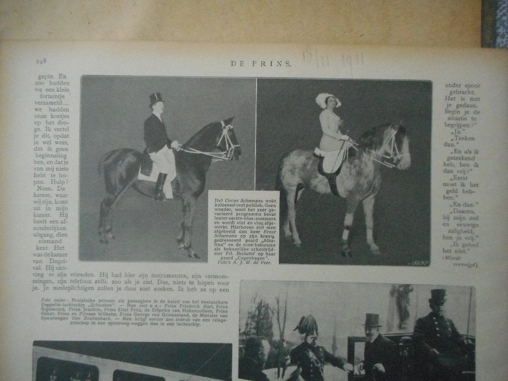 Circus Schumann. Paardendressuur. 1911., Ophalen of Verzenden, Voor 1920, Nederland, Knipsel(s)
