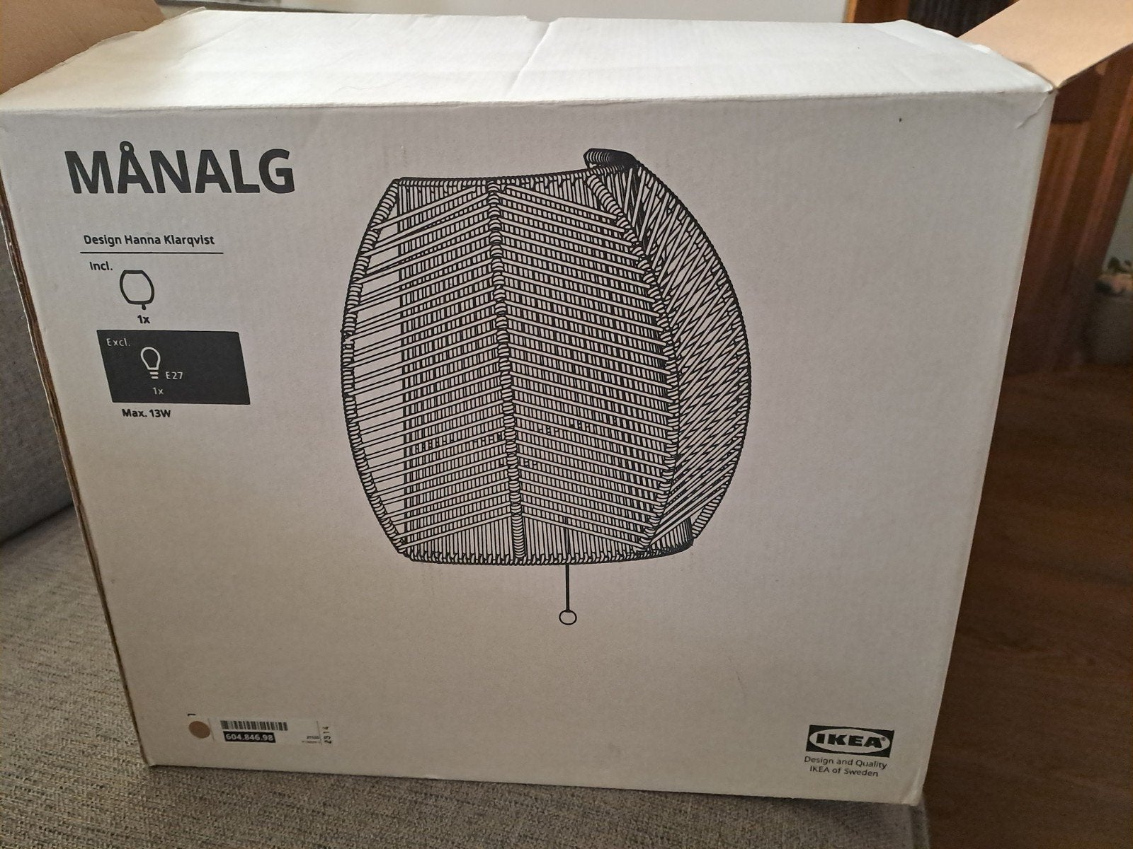 IKEA MÅNALG lampenkap - Nieuw in doos, Natuurlijk materiaal, Nieuw, Bruin, E27 (groot)