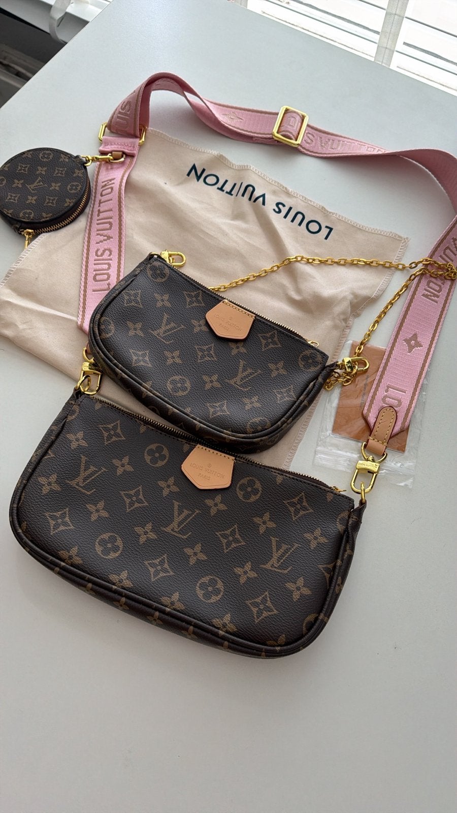 Louis Vuitton Multi Pochette Accessoires, Ophalen of Verzenden, Zo goed als nieuw, Bruin, Schoudertasje