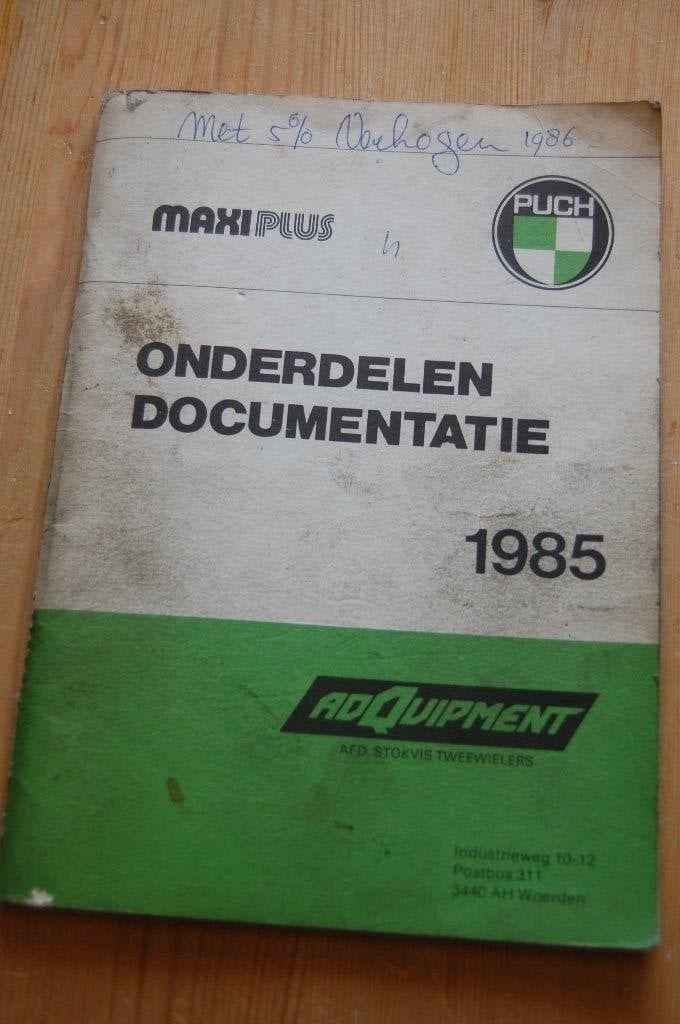 Puch Maxi Plus onderdelenboek 1985, Fietsen en Brommers, Handleidingen en Instructieboekjes, Ophalen of Verzenden