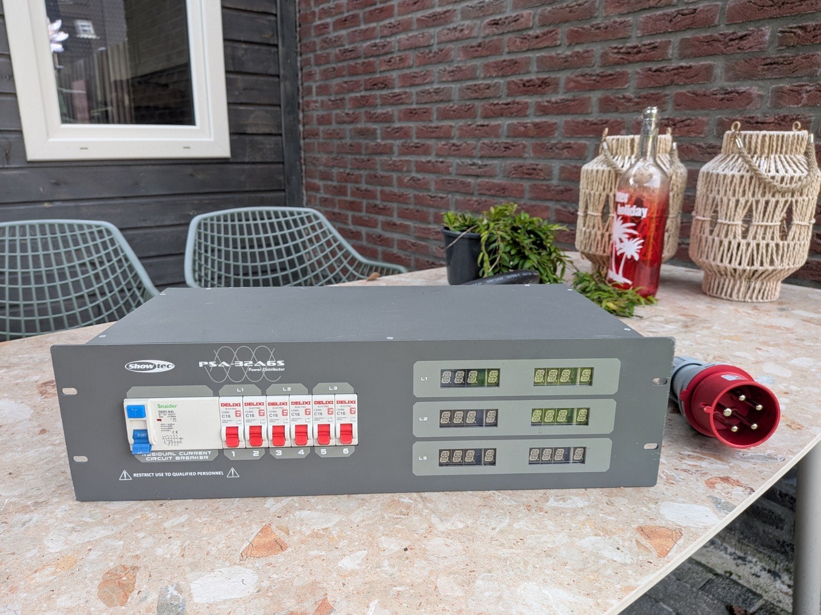 Showtec PSA-32A6S krachtstroom verdeler - 32A 3-fase, Ophalen of Verzenden, Overige typen