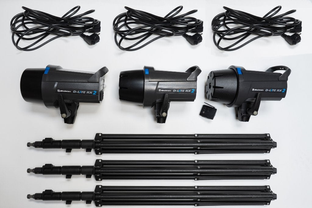 3 x D-Lite RX2 Elinchrom Studioflitsers, Ophalen, Elinchrom, Zo goed als nieuw, Inclusief statief