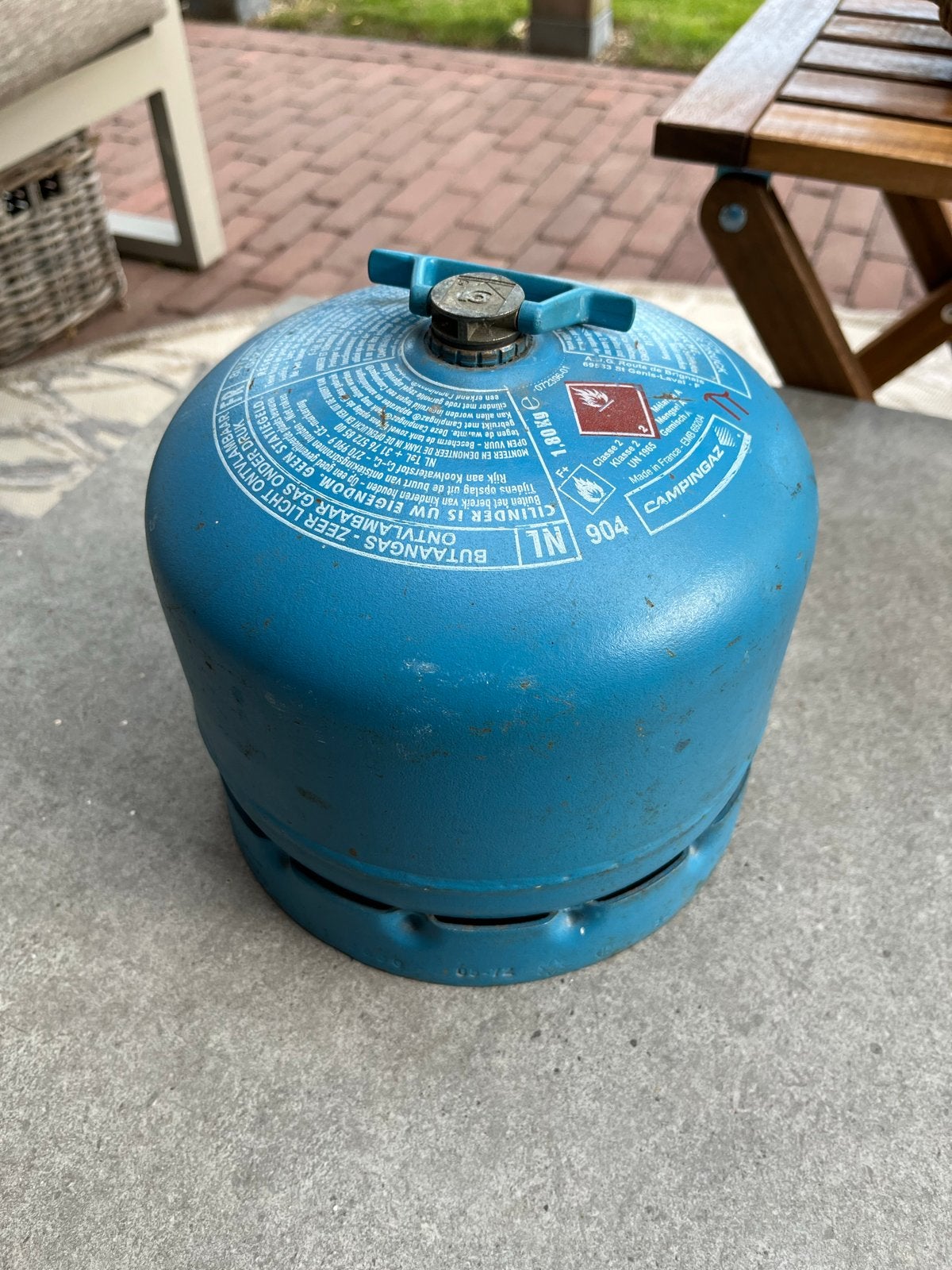 Campingaz R904 gasfles (leeg), Ophalen, Gebruikt