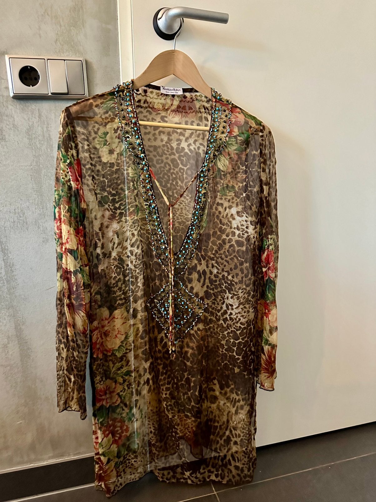 MAURIZIA BIJOUX see-through KAFTAN TUNIEK, MAURIZIA BIJOUX, Meerkleurig, Maat 46/48 (XL) of groter, Ophalen of Verzenden