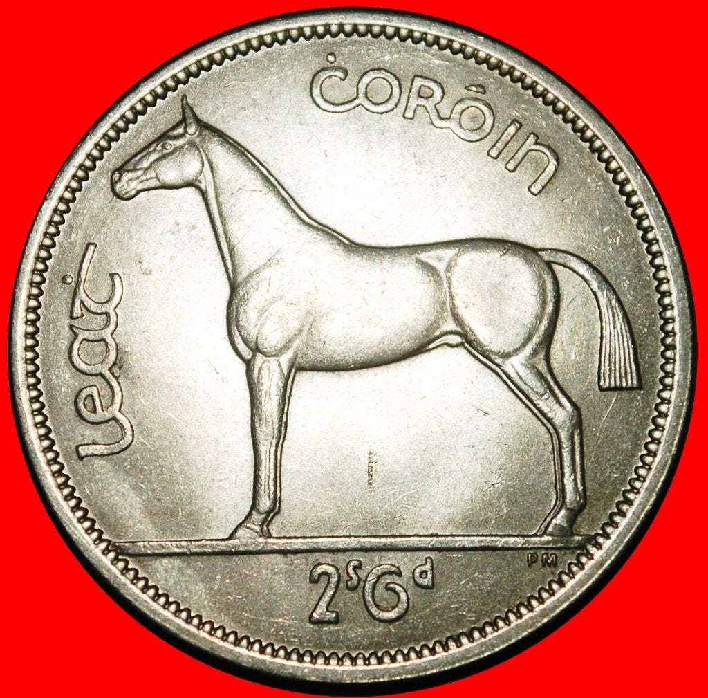 Ⰺ BRITAIN 1928-1967 NOT SILVER: IRELAND 1/2 CROWN 1963 HORSE, Ophalen of Verzenden, Overige landen, Losse munt