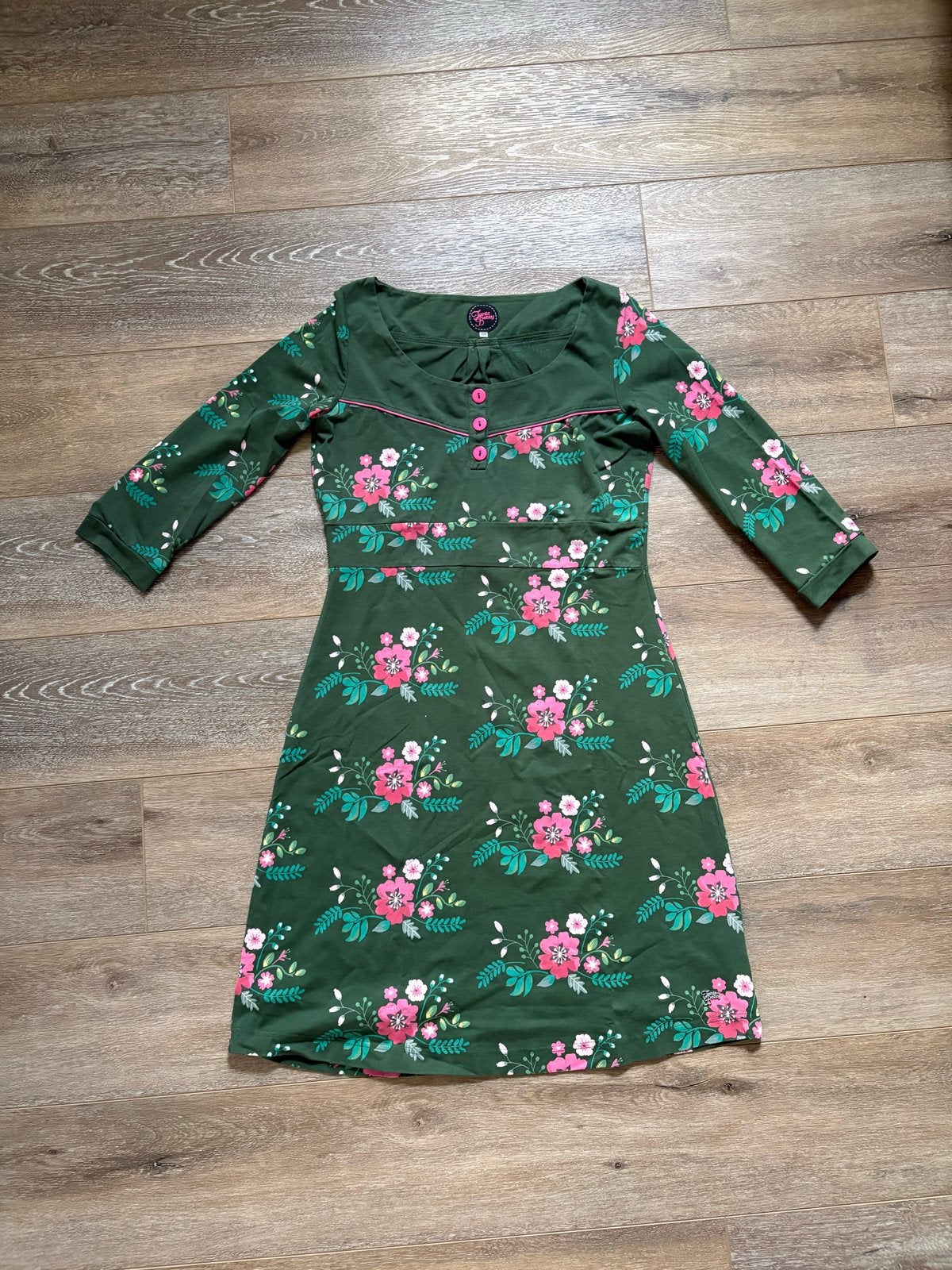 Tante Betsy jurk met bloemenprint - Maat M, Maat 38/40 (M), Ophalen of Verzenden, Gedragen, Boven de knie