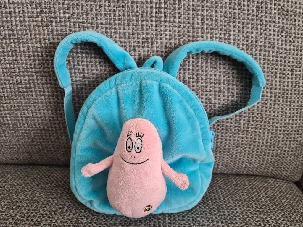 Barbapapa rugzak rugtas rug zak tas met knuffel pluche, Overige merken, Overige karakters, Overige typen, Blauw