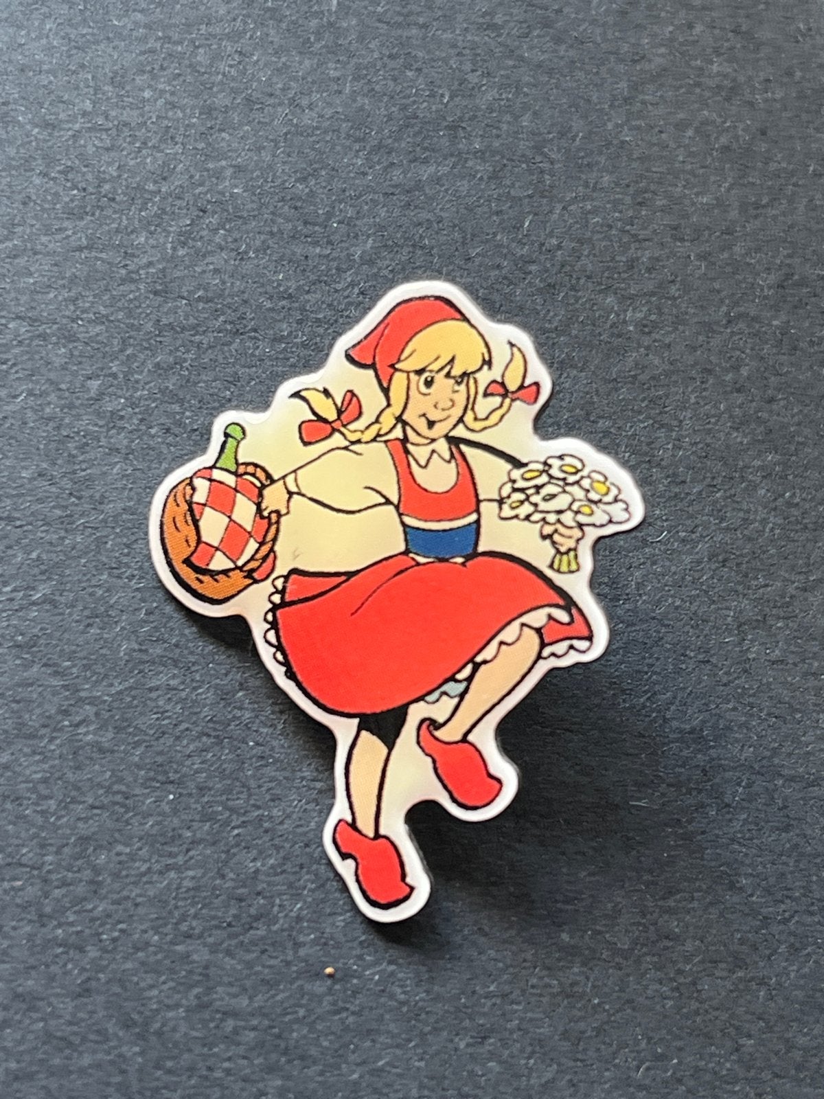 Vintage Roodkapje pin - Sprookjes pin, Figuurtje, Gebruikt, Efteling, Ophalen of Verzenden