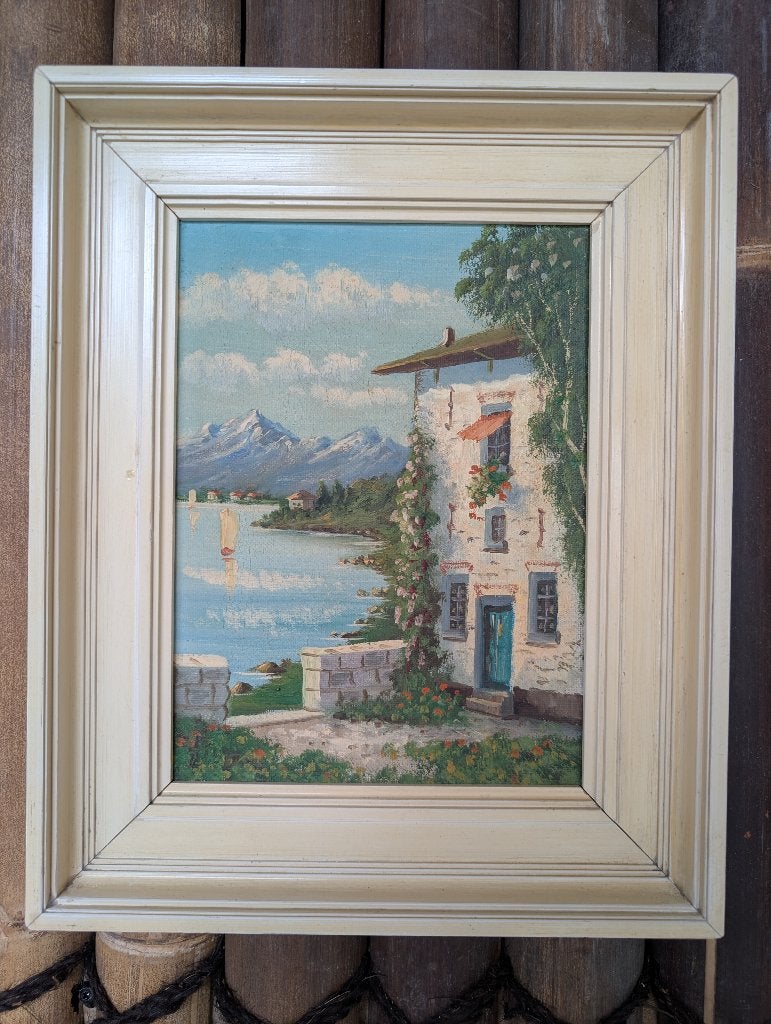 Schilderij, Antiek en Kunst, Kunst | Schilderijen | Klassiek, Doek, Ophalen of Verzenden, Landschap, Olieverf