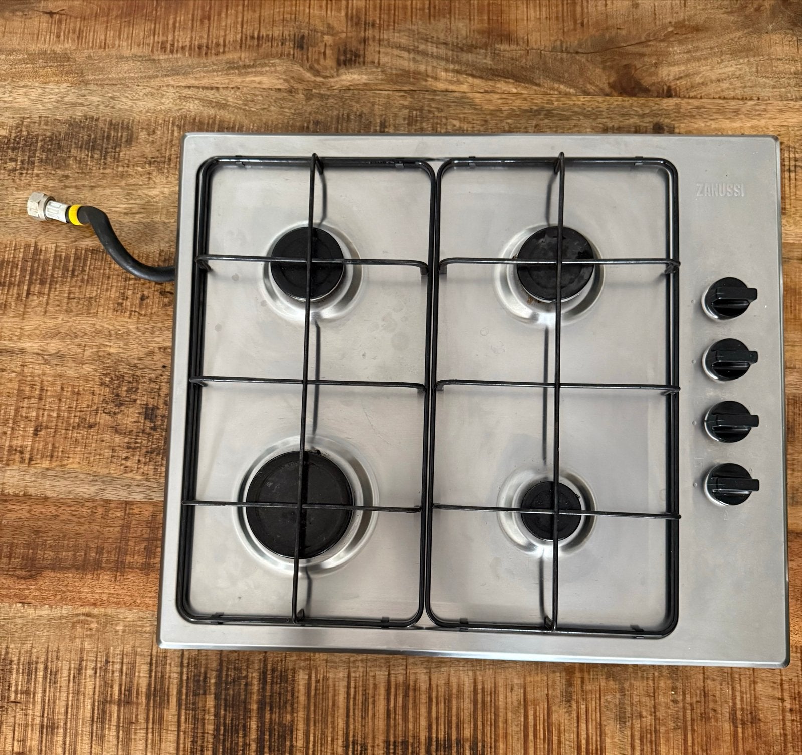 Zanussi Inbouw Gasfornuis - 4 Pitten - RVS, Witgoed en Apparatuur, Gebruikt, Minder dan 85 cm, Inbouw, Gas