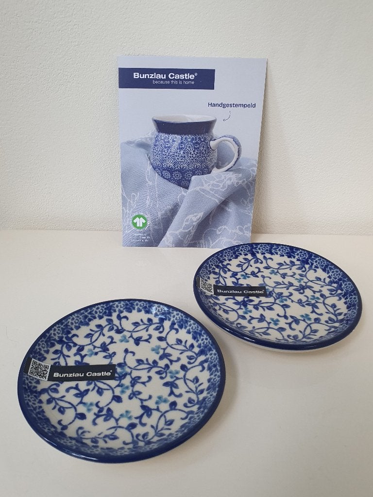 2x petit four/ theetip schaaltje - Bunzlau Castle, Overige merken, Verzenden, Keramiek, Nieuw