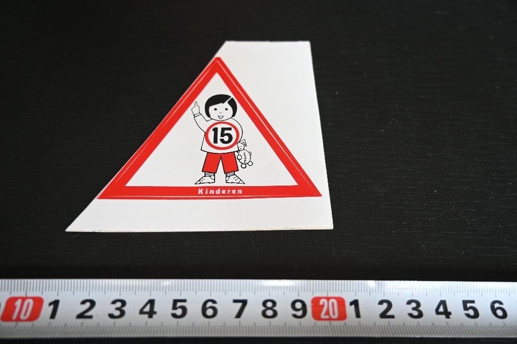 sticker Verkeersbord kinderen 15 km, Ophalen, Zo goed als nieuw