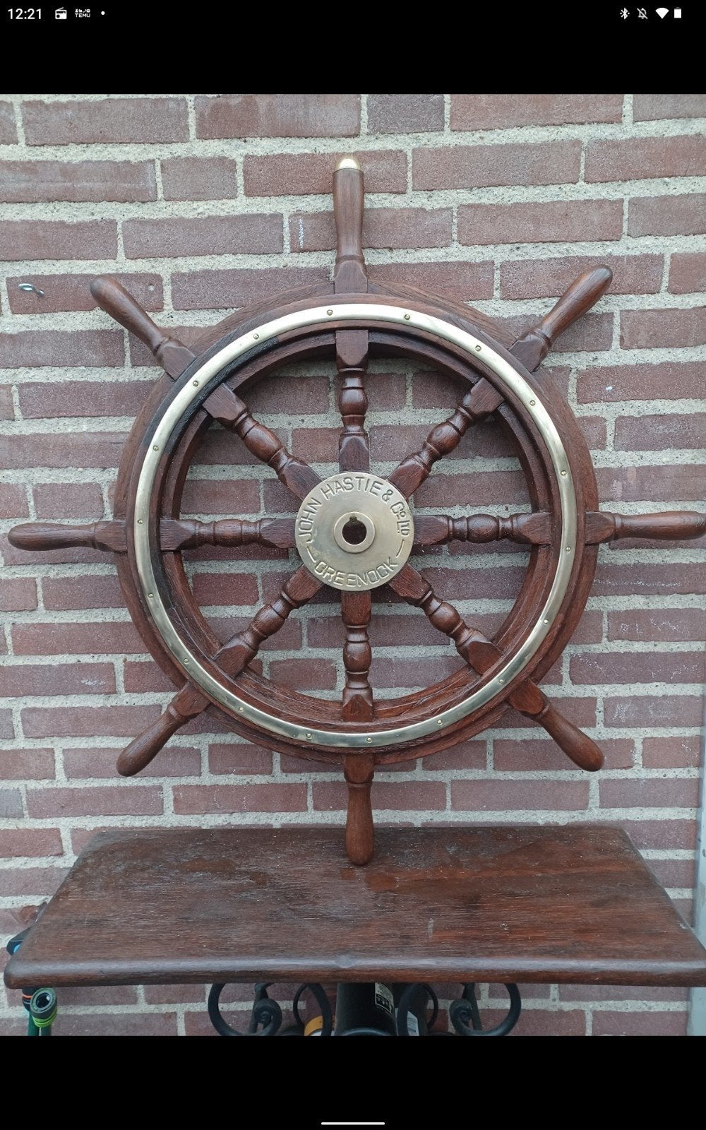 John Hastie antiek stuurwiel, Antiek en Kunst, Ophalen