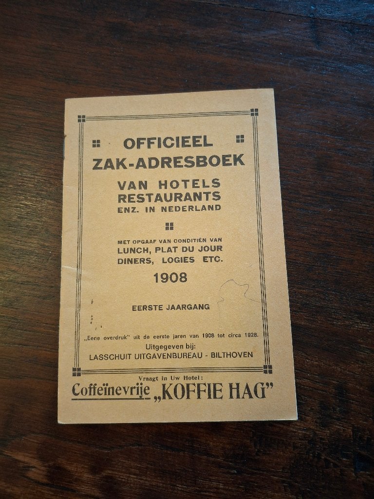 officieel zak-adresboek van hotels-restaurant 1908-1928 zie, Ophalen of Verzenden, Zo goed als nieuw, Overige typen