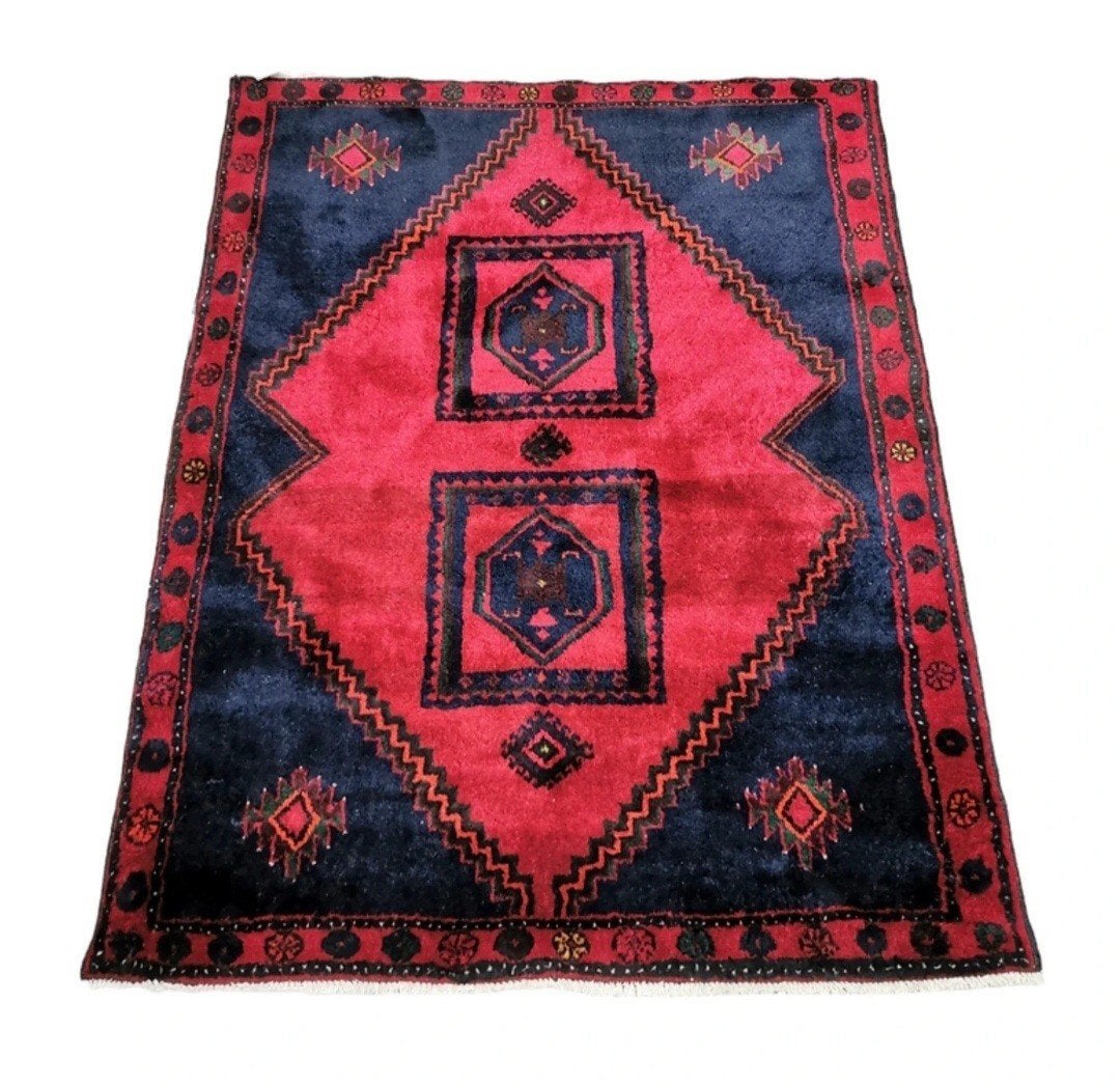 Handgeknoopt Perzisch wol Klardasht tapijt nomad 109x140cm, Vintage, Oosters, Geometrisch, Www.hypepopup.nl, Ophalen of Verzenden