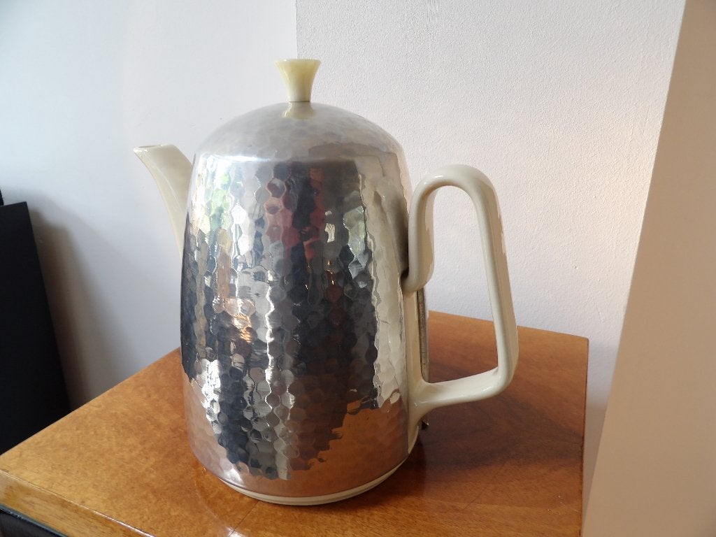 Fifties WakuThermosol Theepot, porselein/aluminium, Ophalen of Verzenden