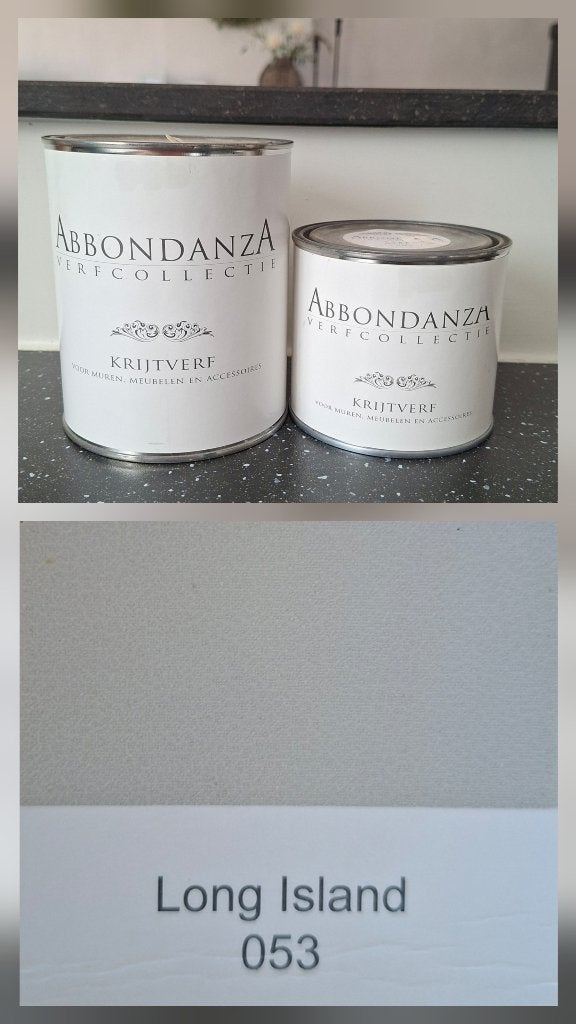 Sale!! 3 liter Abbondanza krijtverf 053 Long island, Ophalen of Verzenden, Nieuw, Overige typen