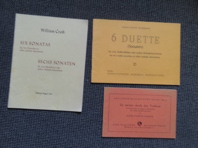 3 boeken, duetten voor de alt blokfluit, Gebruikt, Verzenden, Klassiek, Thema