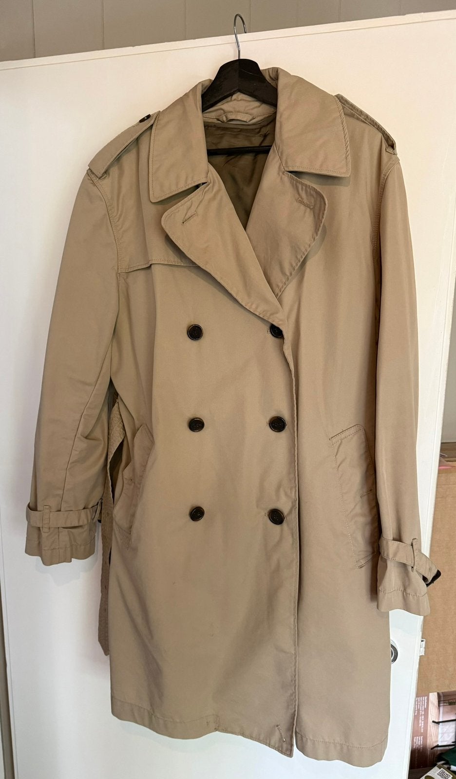 Hackett London trenchcoat beige, Kleding | Heren, Ophalen of Verzenden, Zo goed als nieuw, Maat 52/54 (L), Beige