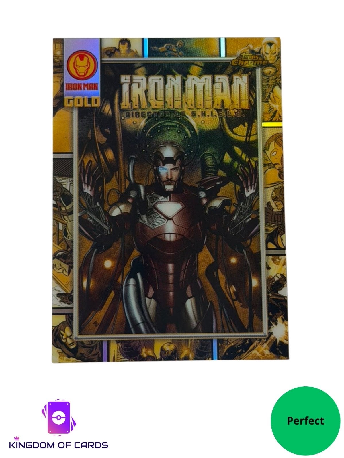 Iron Man Gold Kaart - 2025 Marvel Chrome IM-9, Ophalen of Verzenden, Nieuw, Losse kaart, Foil