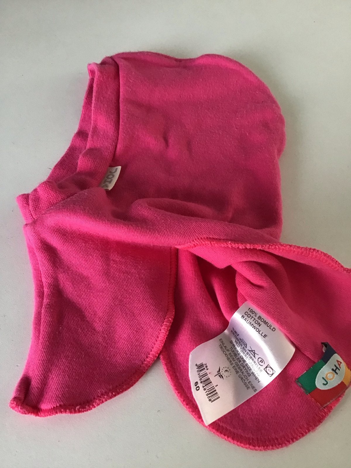 Roze Joha muts/col van 100% katoen, maat 60,als nieuw,rookvr, Kinderen en Baby's, Ophalen of Verzenden, Zo goed als nieuw, Meisje
