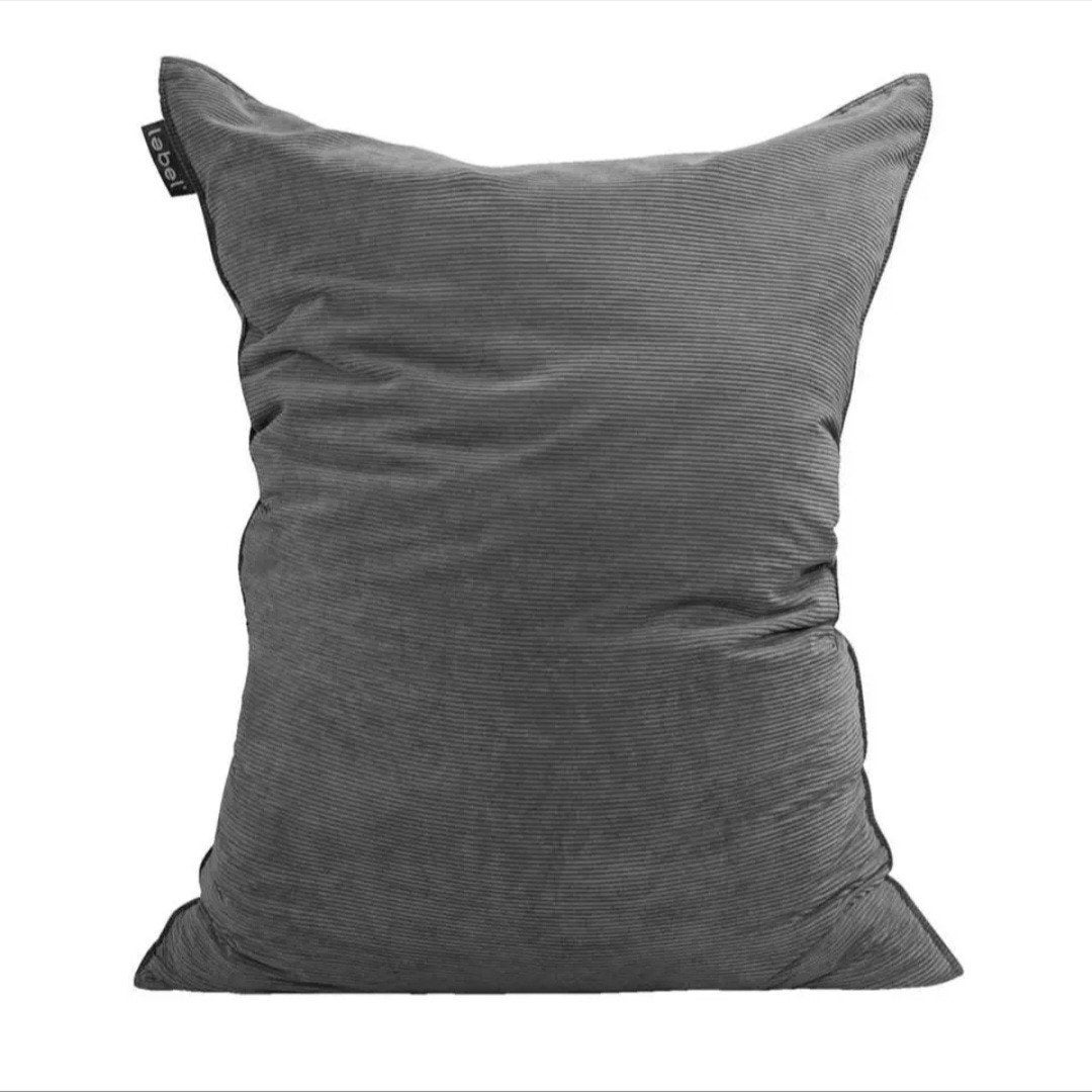 Lebel Zitzak Rib Velours Antraciet 100x150cm, Huis en Inrichting, Ophalen, Gebruikt, Grijs, Zitzak