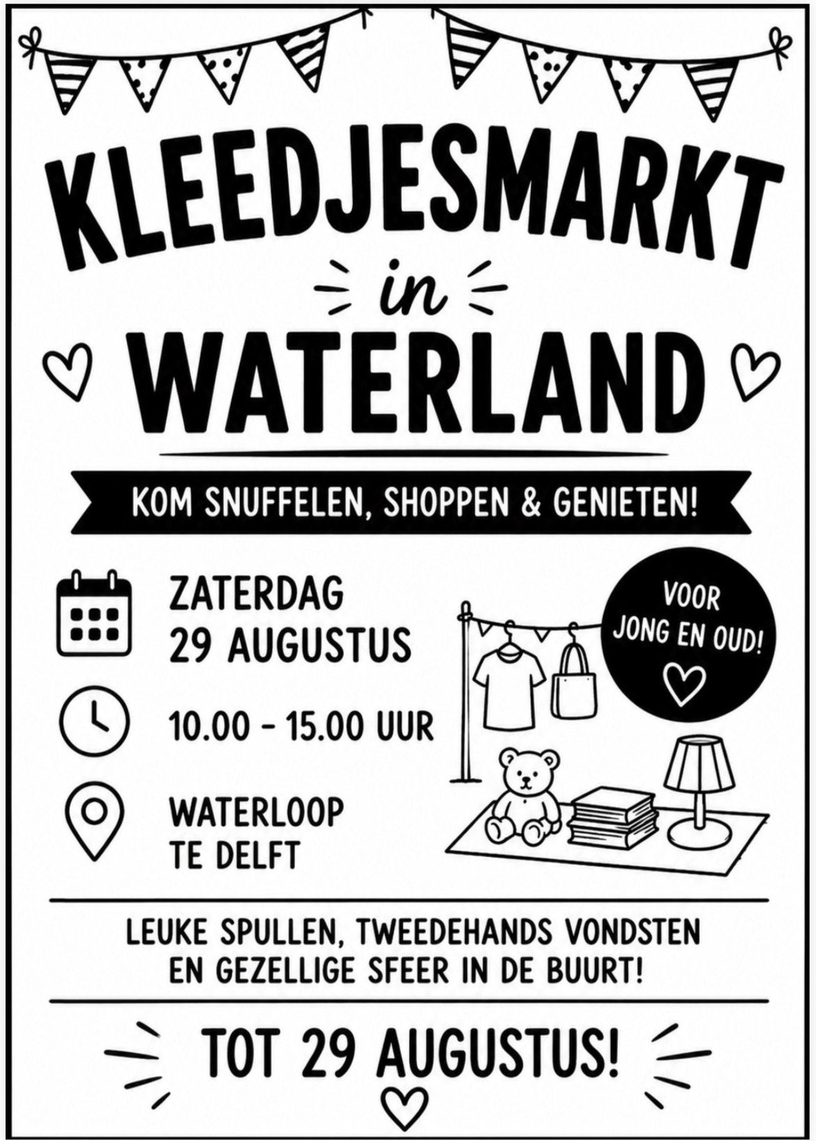 Kleedjesmarkt in de wijk, Eén persoon
