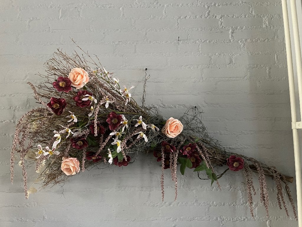 Prachtige kunstbloemen muurdecoratie, Ophalen, Binnen, Overige typen, Nieuw
