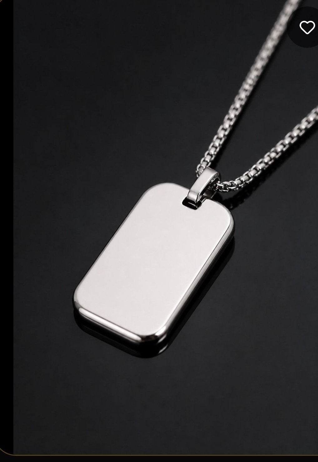 Heren ketting met personaliseerbare dog tag - RVS, Overige materialen, Overige voorstellingen, Nieuw, Ophalen of Verzenden