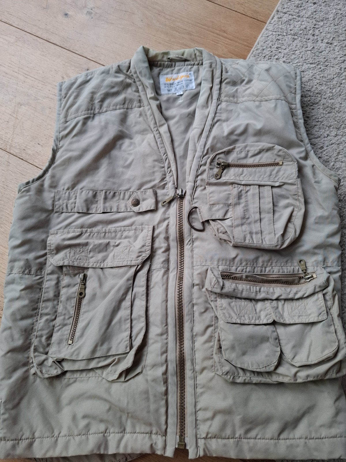 Wudipai Retro Vintage Outdoor Bodywarmer Jack Beige, Kleding | Heren, Wudipai, Beige, Maat 56/58 (XL), Ophalen of Verzenden