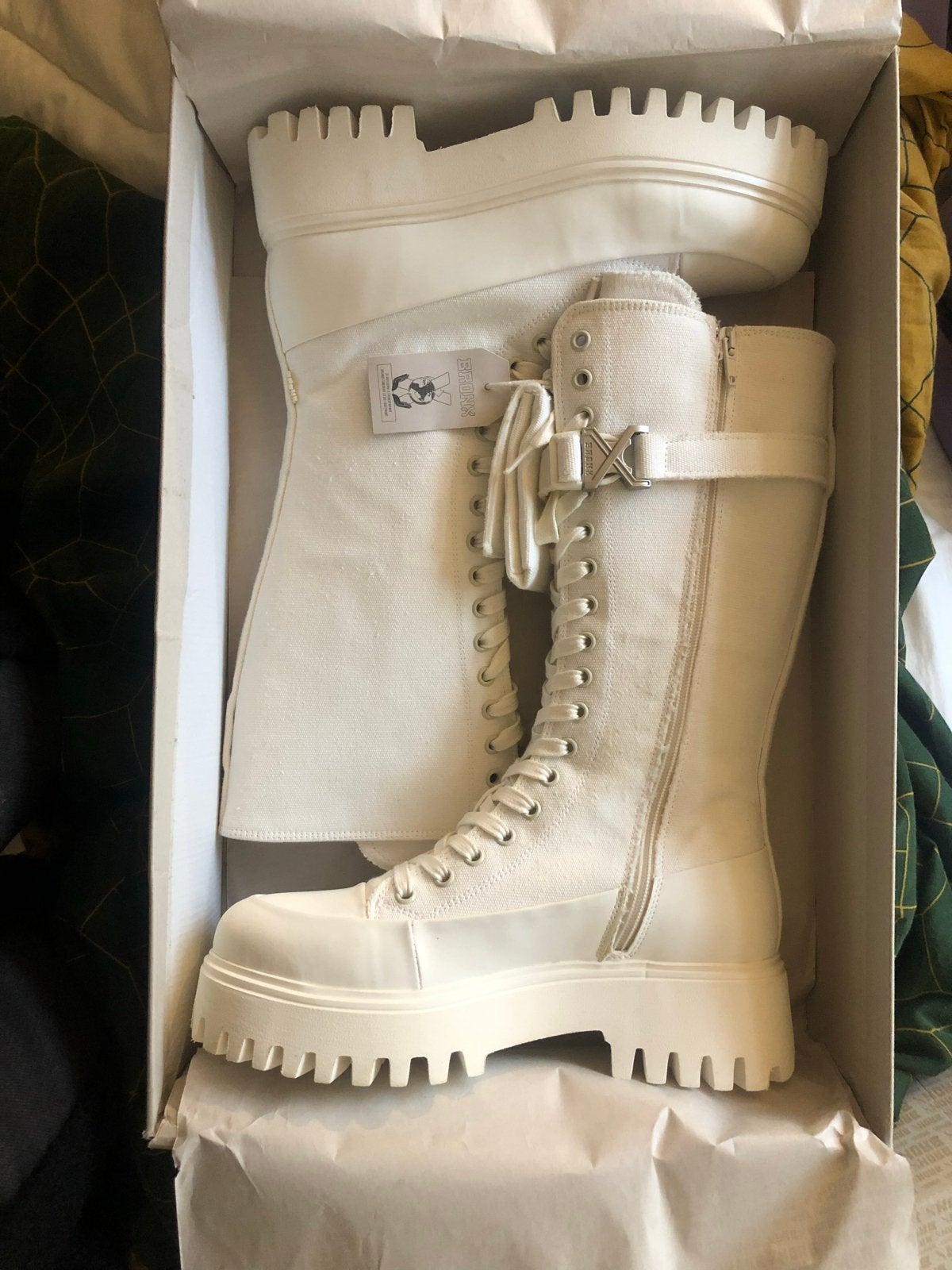 Bronx witte Laarzen - Nieuw met label in doos, Kleding | Dames, Schoenen, Ophalen of Verzenden, Nieuw, Wit, Hoge laarzen