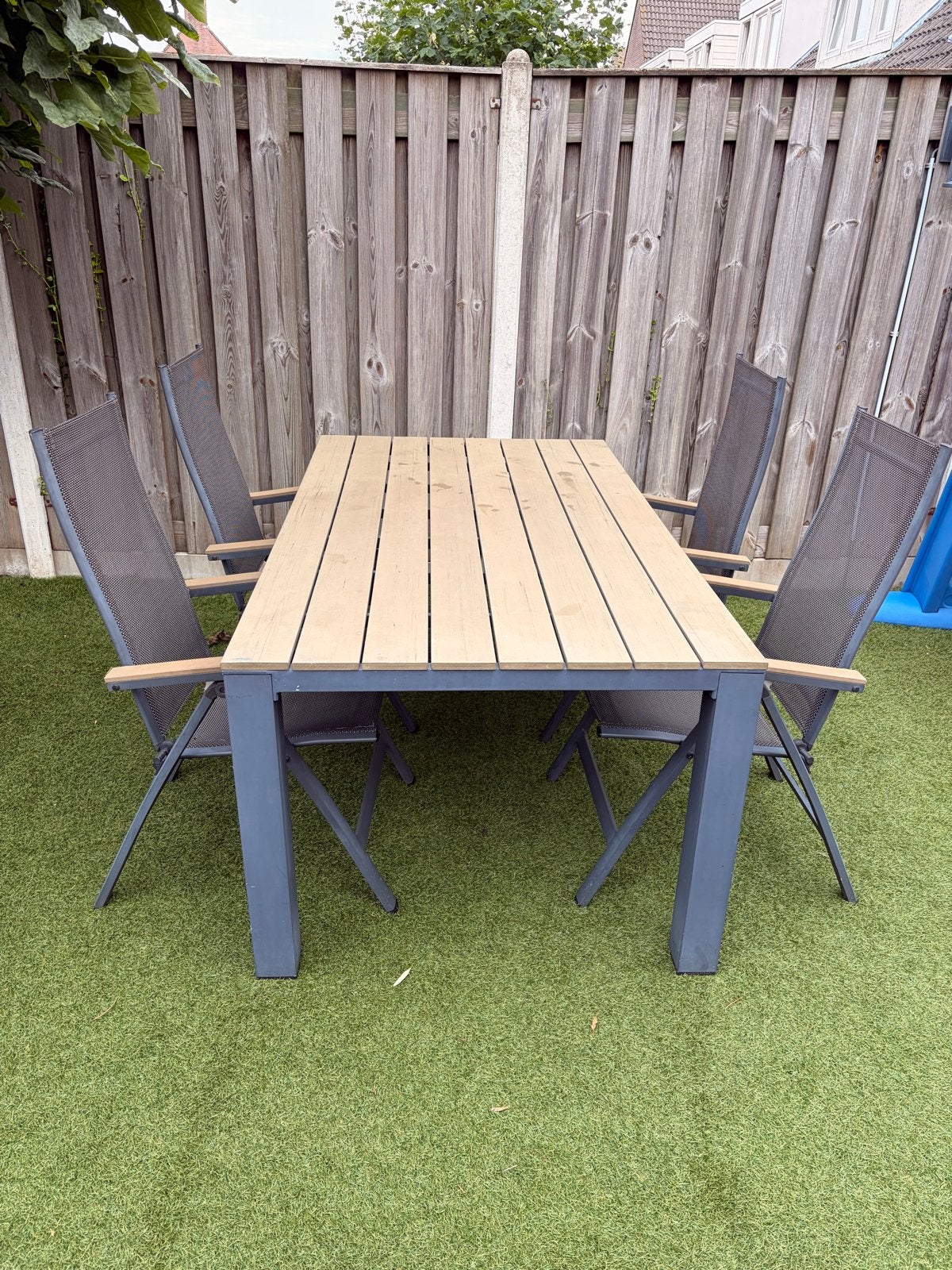 Bois le Duc tuinset 100x180 met 4 stoelen, Ophalen, 4 zitplaatsen, Gebruikt, Eettafel