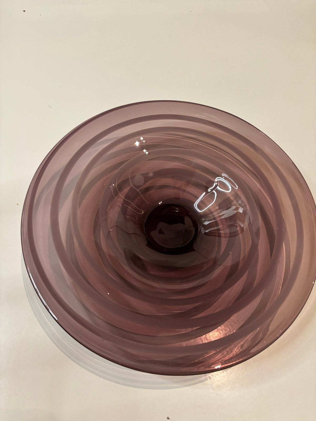 Glazen schaal met spiraaldesign - Paars, Ophalen, Rond, Glas