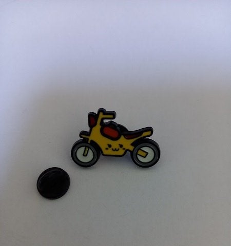 Broche pin motor geel, Verzenden, Nieuw, Geel, Overige materialen
