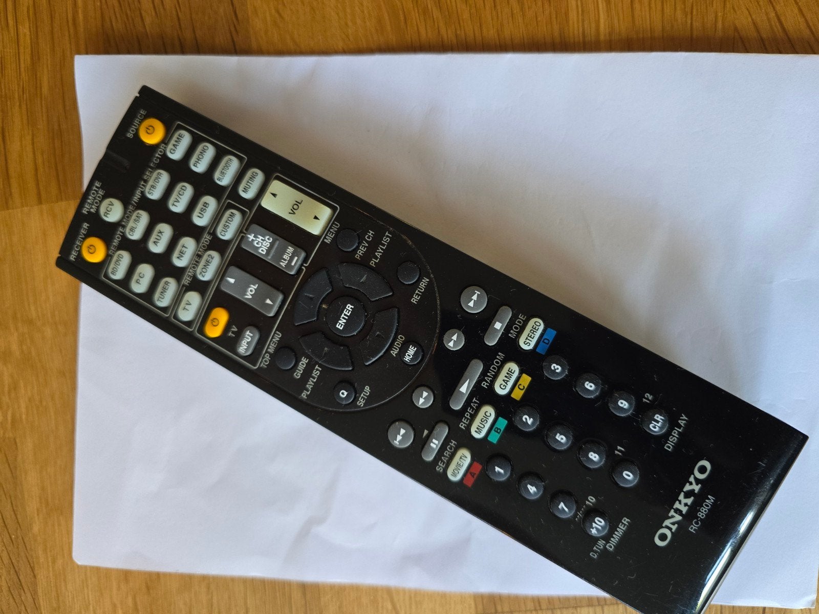 Onkyo RC-880M afstandsbediening voor receiver, Ophalen of Verzenden, Gebruikt, Origineel, Receiver of Versterker