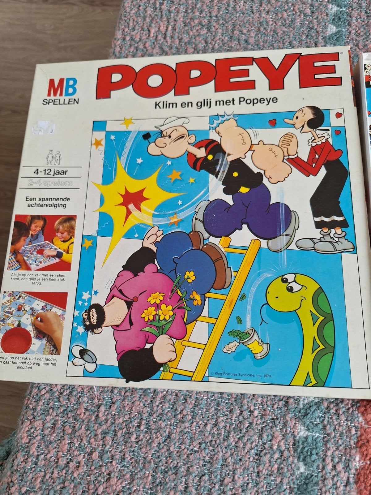 Popeye Klim en Glij Bordspel - Vintage MB Spellen, Hobby en Vrije tijd, Gezelschapsspellen | Bordspellen, Ophalen of Verzenden