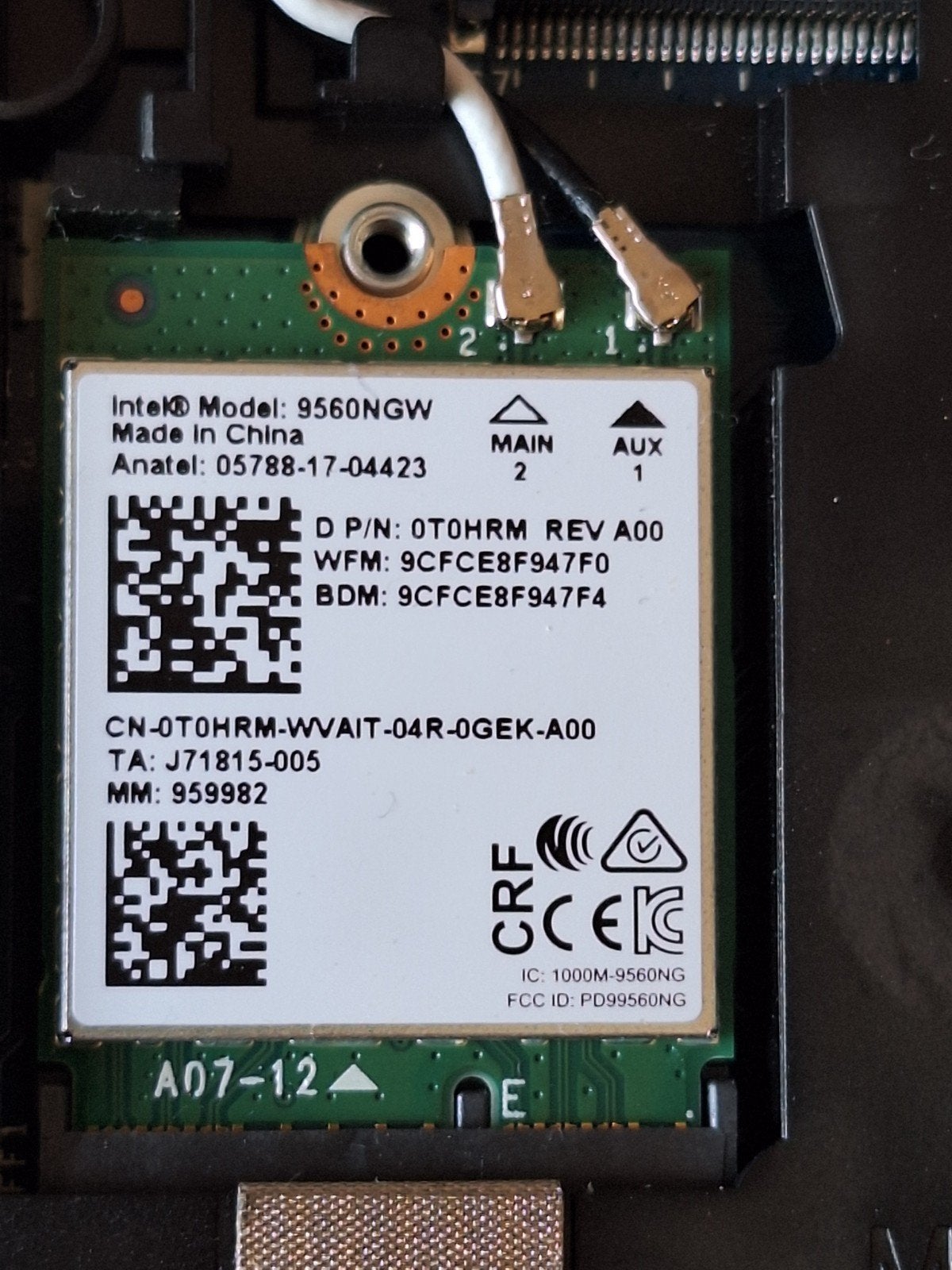 Intel 9560NGW Wi-Fi Kaart - Draadloze Netwerkadapter, Ophalen of Verzenden, Gebruikt