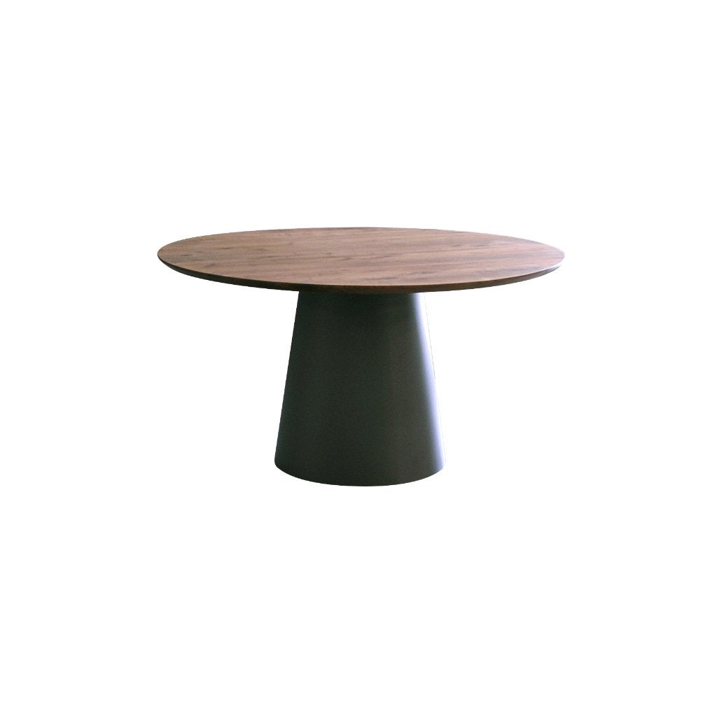 Ronde Notenhouten tafel 120 cm, Ophalen, Rond, Zo goed als nieuw, Vier personen