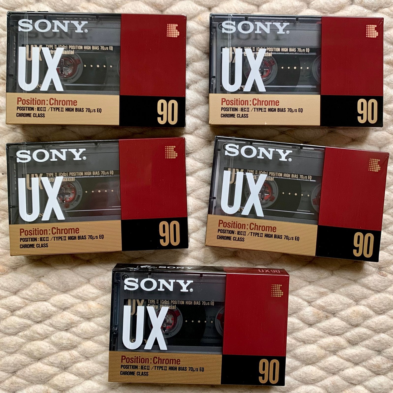 NOS Sony UX90 1990 cassettebandjes OVP NIEUW UX 90 C90 folie, Cd's en Dvd's, Cassettebandjes, 2 t/m 25 bandjes, Ophalen of Verzenden