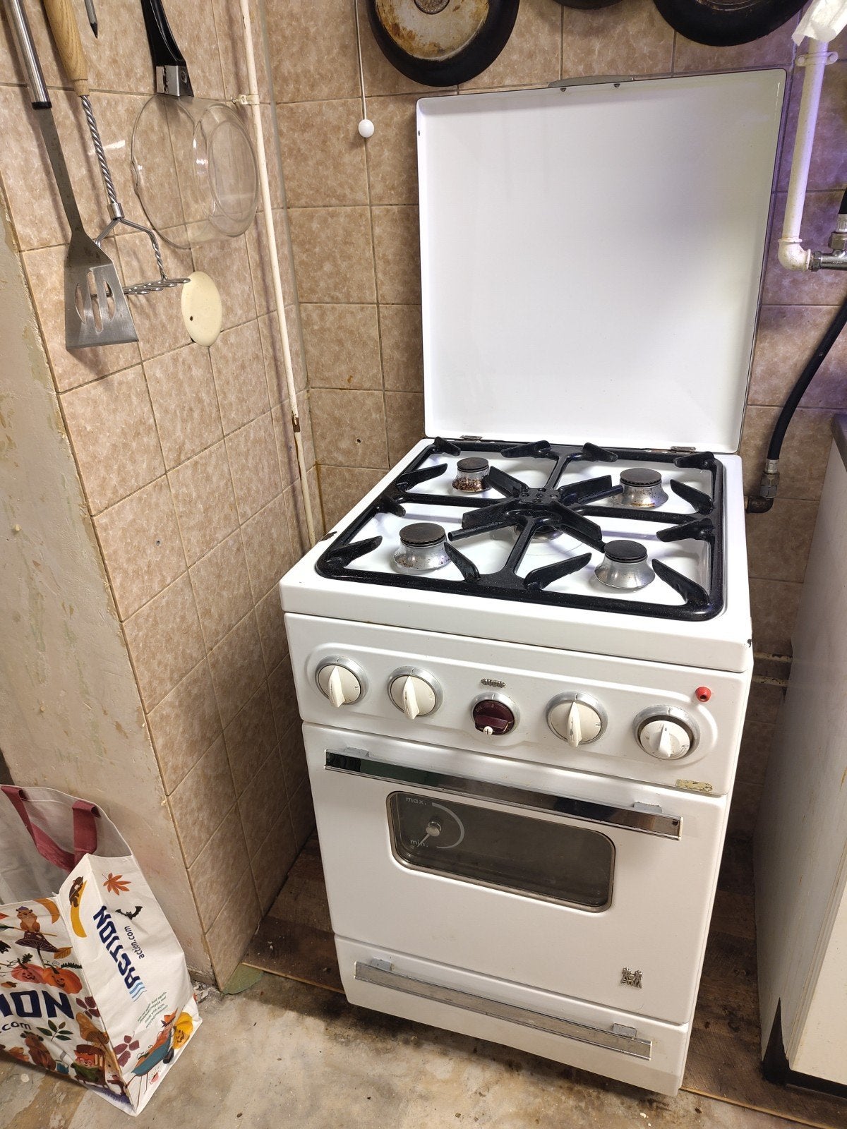 Etna vintage gasfornuis met oven, werkend, Witgoed en Apparatuur, Ophalen, Gebruikt, 4 kookzones, Gas