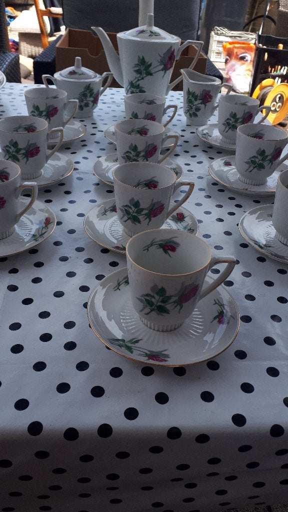 Vintage Jarolina Koffie Servies Roos zie foto's, Ophalen
