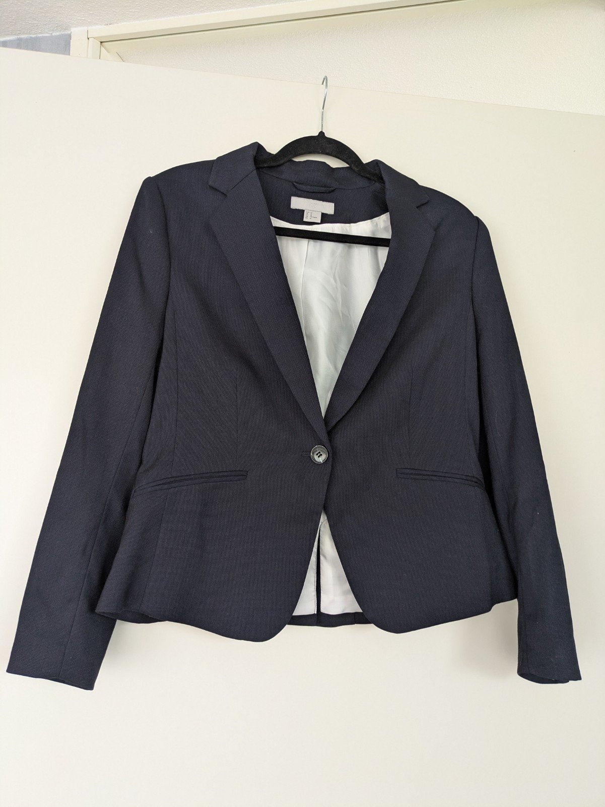 Donkerblauwe blazer H&M maat 44, H&M, Blauw, Maat 42/44 (L), Ophalen of Verzenden