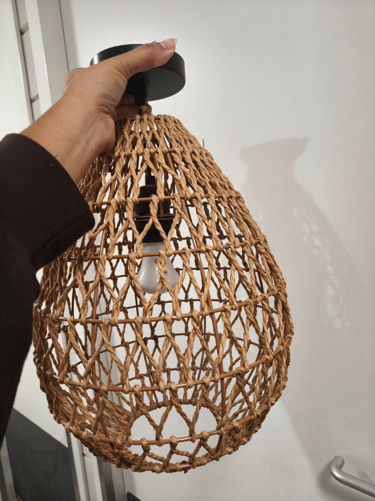 Rotan hanglamp - Nieuw in verpakking, Ophalen, Bohemian, Overige merken, Natuurlijk materiaal